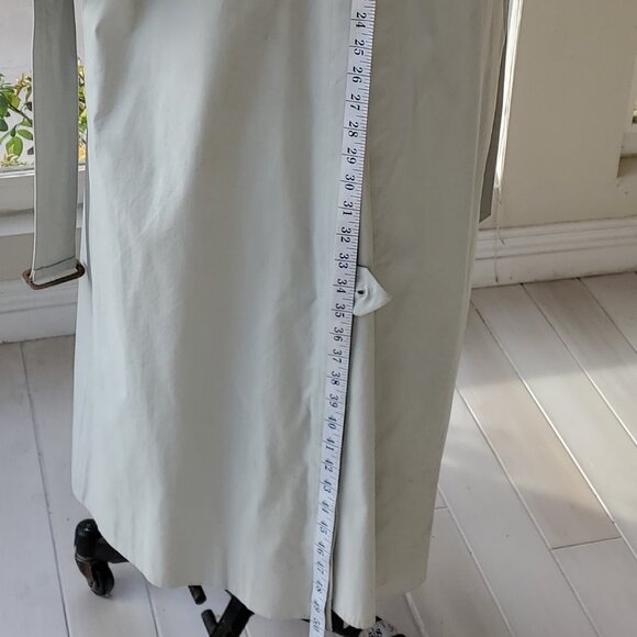 BURBERRYS X-LONG COTTON BLEND TRENCH COAT - LIGHT SAGE GREEN - - Picture 7 of 14